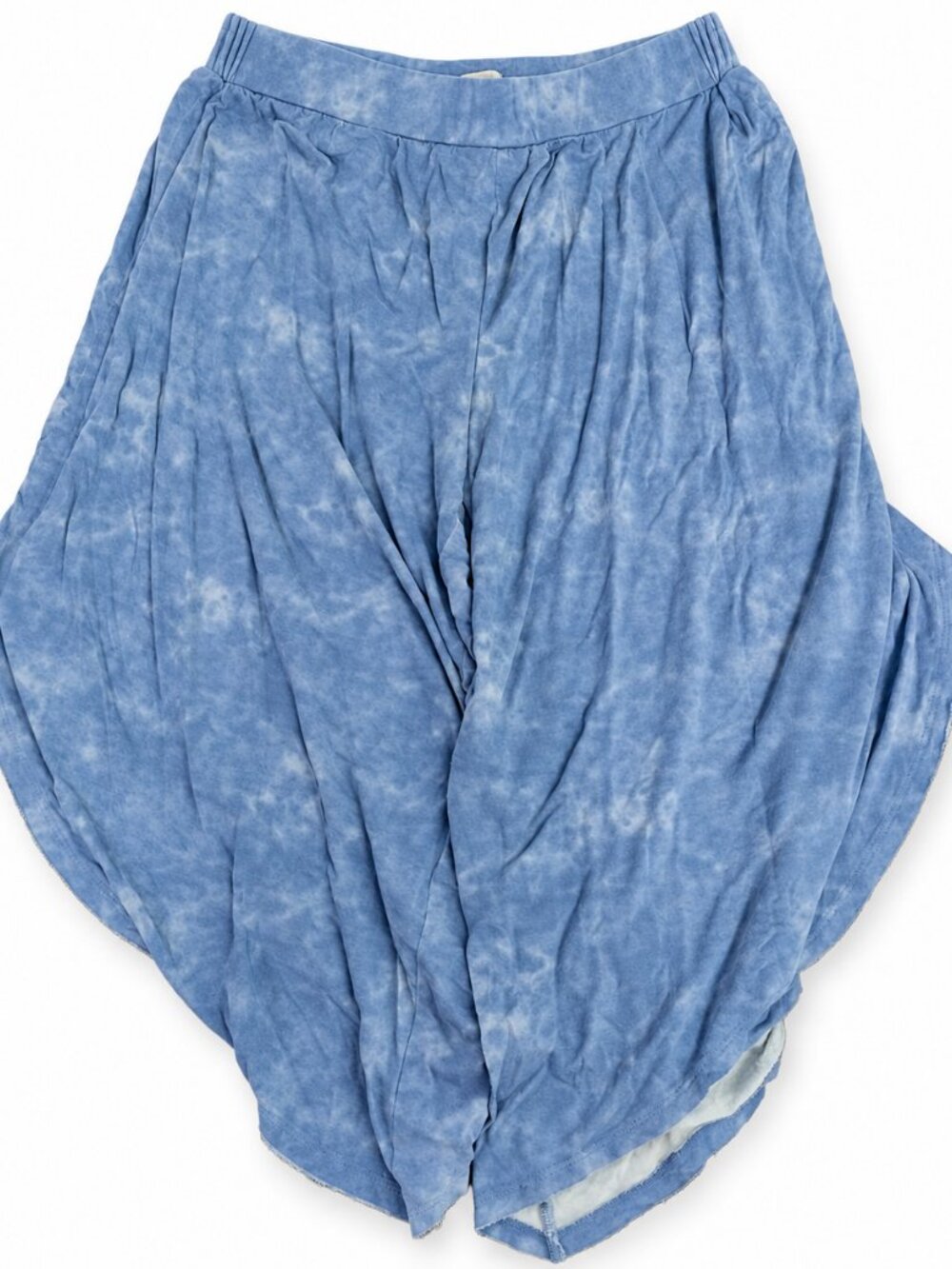 Cato Blue Rayon Capri Pants Asymmetrical Hem Boho Flowy